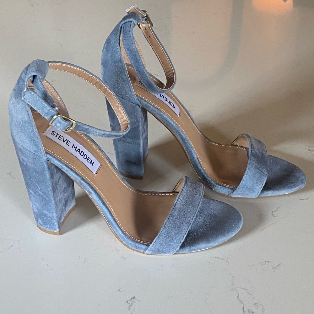 Steve Madden Blue Suede Carrson Heels Women’s 7.5